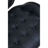 Arnold All Black Leather Chair With Button Detail - SE Home