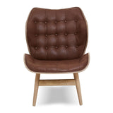 Arnold Brown Leather Chair With Button Detail - SE Home