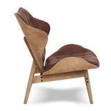 Arnold Brown Leather Chair With Button Detail - SE Home