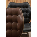 Arnold Brown Leather Chair With Button Detail - SE Home