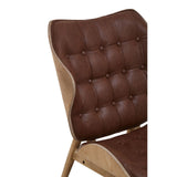 Arnold Brown Leather Chair With Button Detail - SE Home