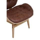 Arnold Brown Leather Chair With Button Detail - SE Home