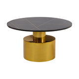 Rabia Coffee Table With Black Marble Top - SE Home