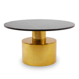 Rabia Coffee Table With Black Marble Top - SE Home