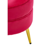 Tamra Round Velvet Gold Leg Footstool - SE Home