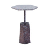 Inventivo Grey Hexagon Marble Side Table - SE Home