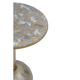 Kitchen & Dining Room Tables Inventivo Mosaic Top Gold Finish Side Table
