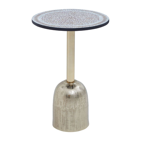Inventivo Mosaic Top Gold Base Side Table - SE Home