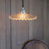 Fluted Fan Glass Pendant Light - Nickel - SE Home