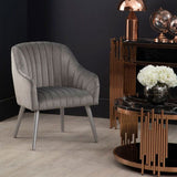 Louxor Grey Fabric Armchair - SE Home