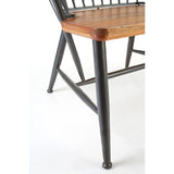 New Foundry Walnut Wood And Metal Armchair - SE Home