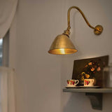 Claridge Lacquered Aged Brass Adjustable Reading Wall Light - SE Home