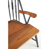 New Foundry Walnut Wood And Metal Armchair - SE Home