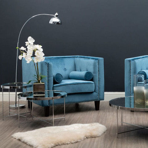 Felisa Blue Velvet Chair - SE Home