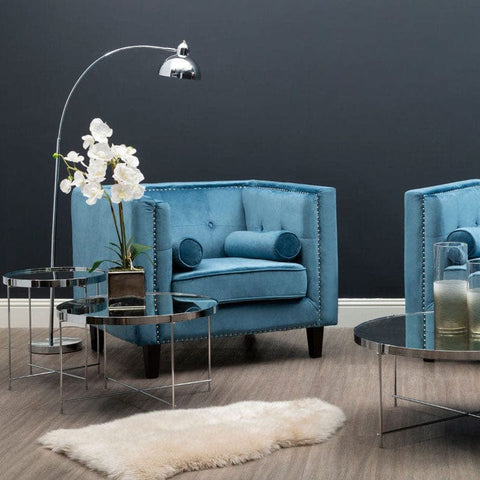 Arm Chairs, Recliners & Sleeper Chairs Felisa Blue Velvet Chair
