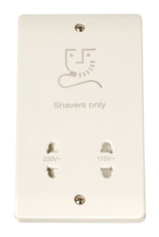 Curva White Range 115/230v Shaver Socket Outlet