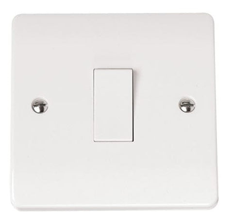 White Electrical Sockets and Switches White 10AX 1 Gang 1 Way Plate Switch