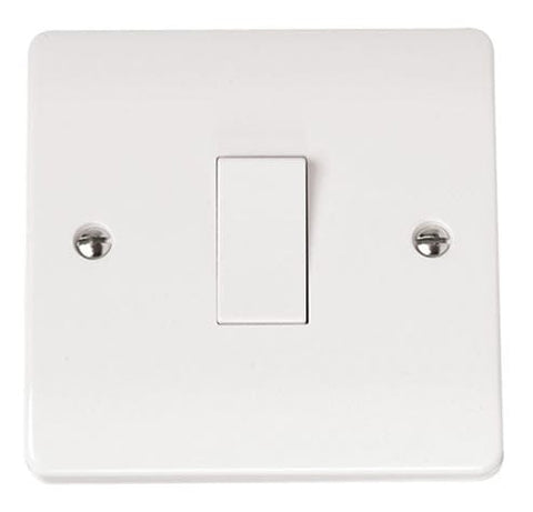 White Electrical Sockets and Switches White 10AX 1 Gang 2 Way Plate Switch