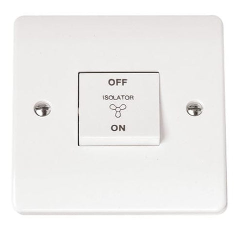 White Electrical Sockets and Switches White 10A 3 Pole Fan Isolation Switch