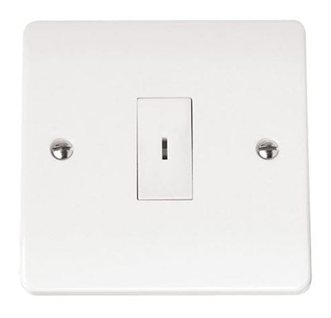 White Electrical Sockets and Switches White 10AX 1 Gang 2 Way Keyswitch