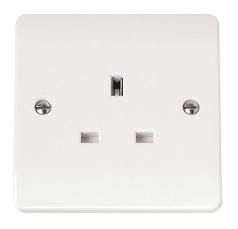 White Electrical Sockets and Switches White 13A 1 Gang Socket Outlet