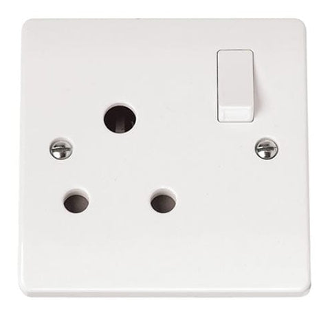 White Electrical Sockets and Switches White 15A Round Pin DP Switched Socket Outlet