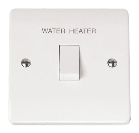 White Electrical Sockets and Switches White 20A DP Switch ‘water Heater’