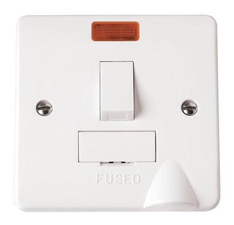 White 13A Fused Connection Unit DP Switched With Neon - SE Home