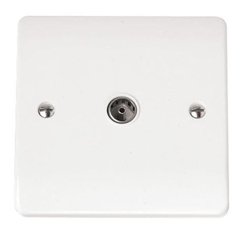White Electrical Sockets and Switches White Single Coaxial Socket Outlet