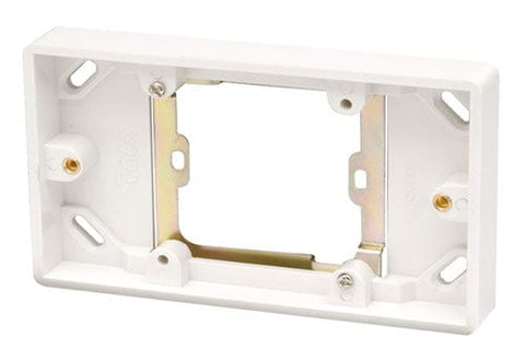 White Electrical Sockets and Switches White 1 Gang To 2 Gang 16mm Deep Converter Pattress