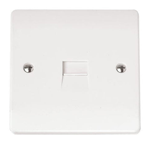 White Electrical Sockets and Switches White Single Telephone Outlet - Master