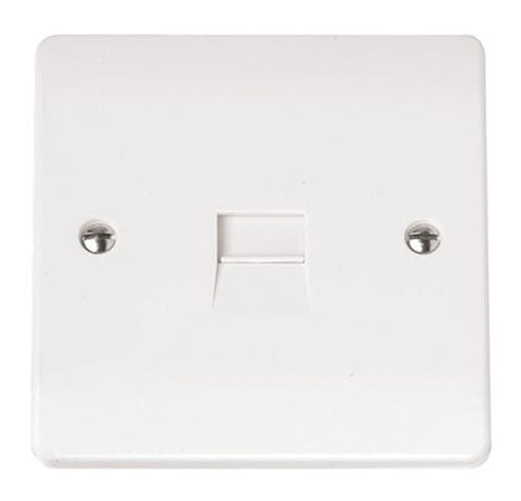 White Electrical Sockets and Switches White Single Telephone Outlet - Secondary