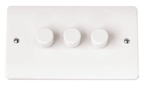 White 3 Gang 2 Way 250va Dimmer Switch - SE Home