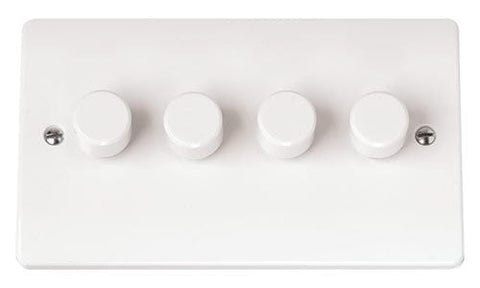 White Electrical Sockets and Switches White 4 Gang 2 Way 250va Dimmer Switch