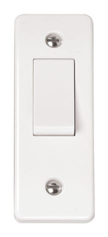 White Electrical Sockets and Switches White 10AX 1 Gang 2 Way Architrave Switch