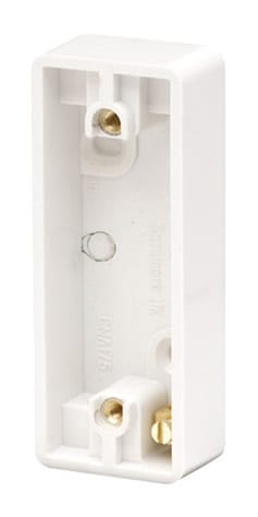 White Electrical Sockets and Switches White 10AX 1 Gang Architrave Pattress Box