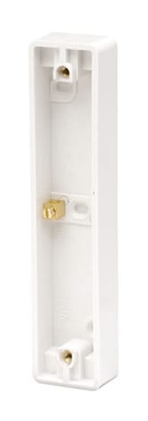 White Electrical Sockets and Switches White 10AX 2 Gang Architrave Pattress Box