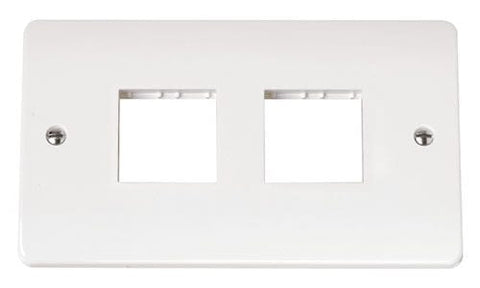 White Electrical Sockets and Switches White Twin Plate 2 X 2 Aperture