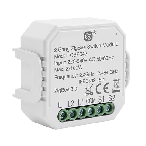 2 x 100W 2 Gang LED Click Smart+ Home Switching Receiver Module - SE Home