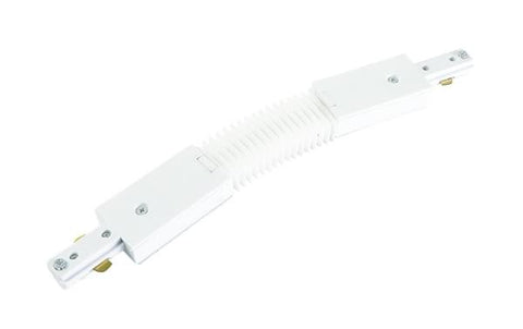 White Culina Adjustable Connector with Bend for Single Circuit Track