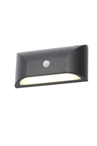 Outdoor Lighting Coast Poole LED Wall Fitting Black With PIR