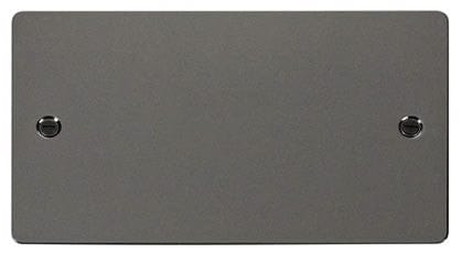 Flat Plate Black Nickel - Black Inserts Click Define Flat Plate Black Nickel 2 Gang Blank Plate