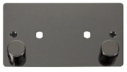 Flat Plate Black Nickel 2 Gang Plate 2 Module (1630w Max)  