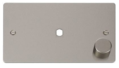 Flat Plate Pearl Nickel 2 Gang Plate 1 Module (630w Or 1000w) - White Trim