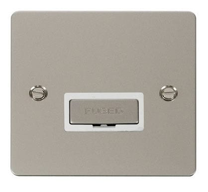 Flat Plate Pearl Nickel - White Inserts Click Define Flat Plate Pearl Nickel Ingot 13A Connection Unit  - White