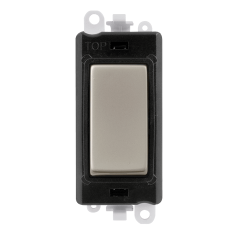 Pearl Nickel - Black Inserts Gridpro Pearl Nickel 20A 2 Way Light Switch Module - Black Trim