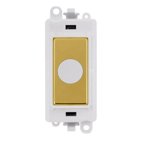 Polished Brass - White Inserts Gridpro Polished Brass 20A Flex Outlet Module - White Trim