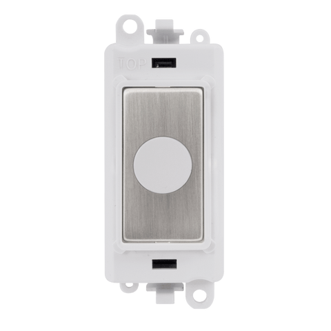 Stainless Steel - White Inserts Gridpro Stainless Steel 20A Flex Outlet Module - White Trim