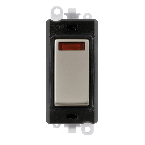 Pearl Nickel - Black Inserts Gridpro Pearl Nickel 20A Dp Switch Module + Neon - Black Trim