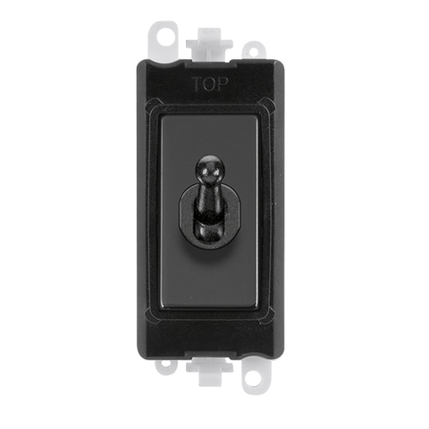 Black Nickel - Black Inserts Gridpro Black Nickel 20A 2 Way Toggle Light Switch Module - Black Trim